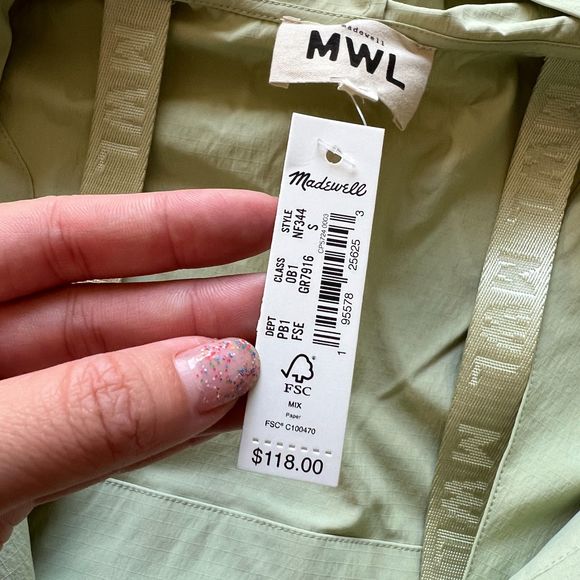 Madewell Light Green Hiking Hoodie Cropped Jacket Size Small - Picture 4 of 10